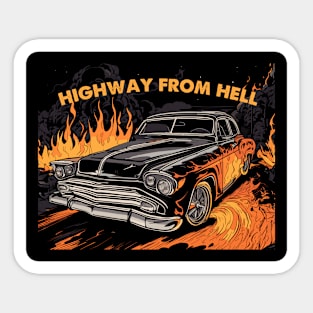 straight from hell car Sticker